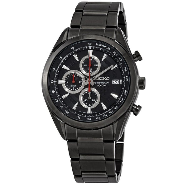 Seiko Chronograph Quartz Black Dial Men's Watch #SSB179P1 - Watches of America
