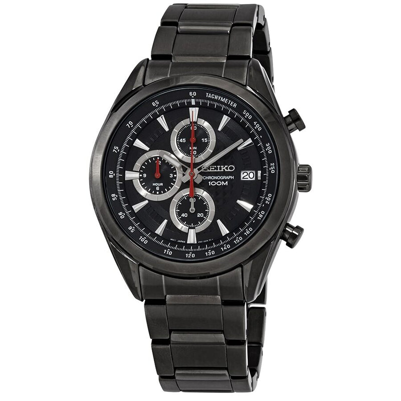 Seiko Chronograph Quartz Black Dial Men's Watch #SSB179P1 - Watches of America