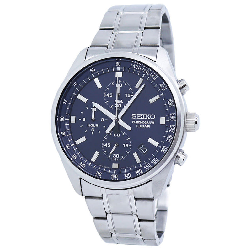 Seiko Chronograph Quartz Blue Dial Men's Watch #SSB377 - Watches of America