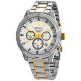 Seiko Chronograph Quartz White Dial Men's Watch #SKS607P1 - Watches of America