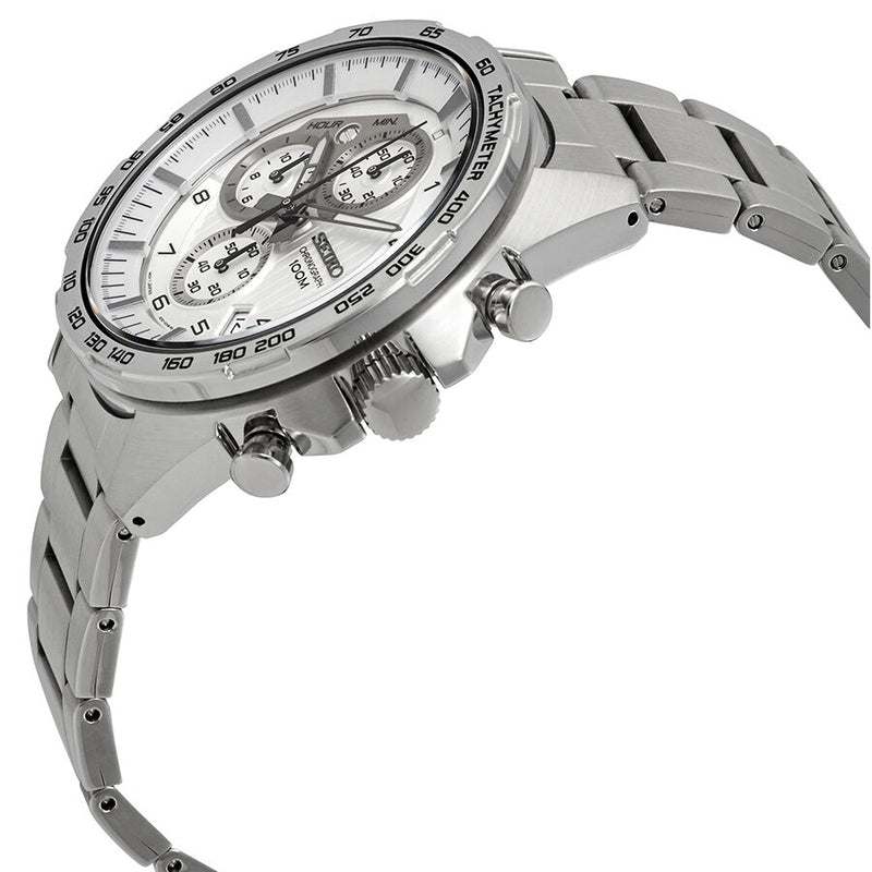 Seiko Chronograph Silver Dial Stainless Steel Men's Watch #SSB317P1 - Watches of America #2