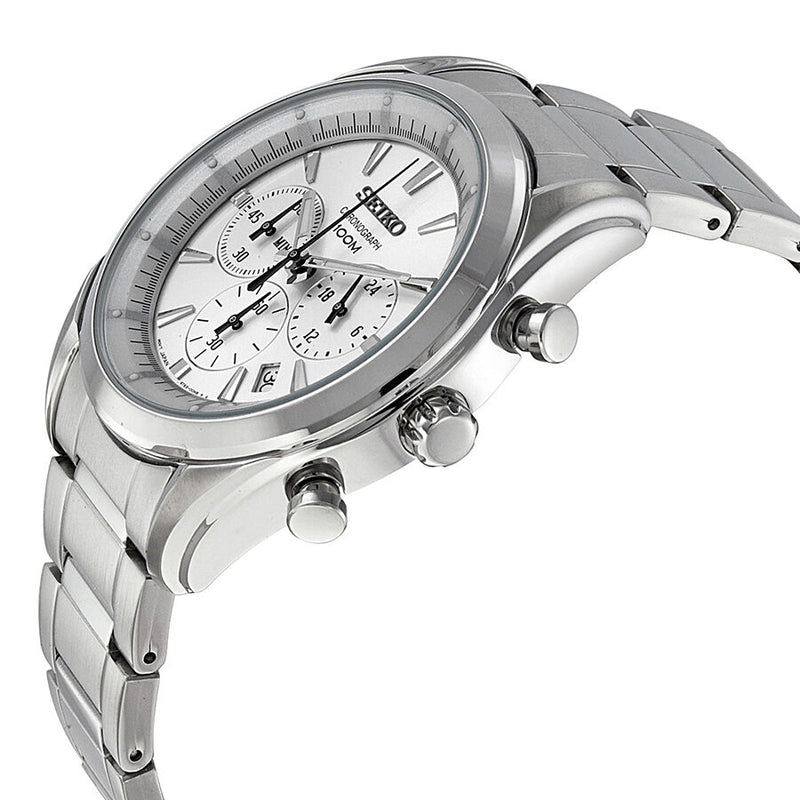 Seiko Chronograph Silver Dial Stainless Steel Men's Watch #SSB085 - Watches of America #2