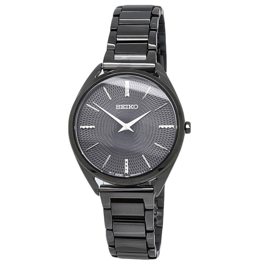 Seiko Conceptual Quartz Black Dial Ladies Watch #SWR035 - Watches of America