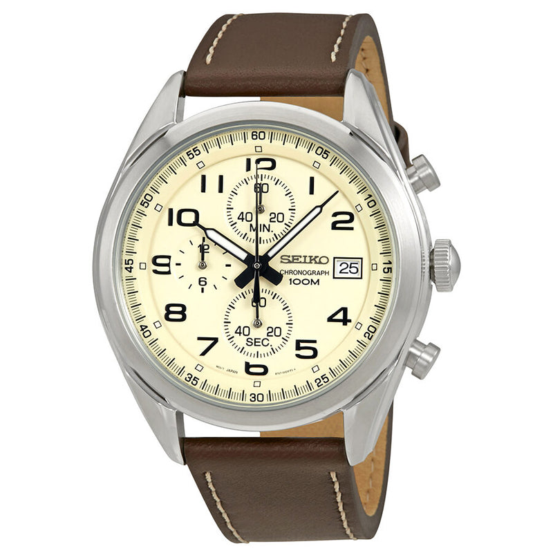 Seiko Chronograph Cream Dial Men's Watch #SSB273P1 - Watches of America