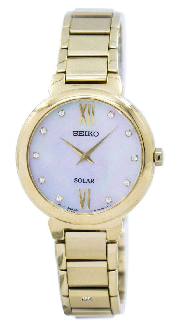 Seiko Crystal Mother of Pearl Dial Ladies Watch #SUP384P1 - Watches of America