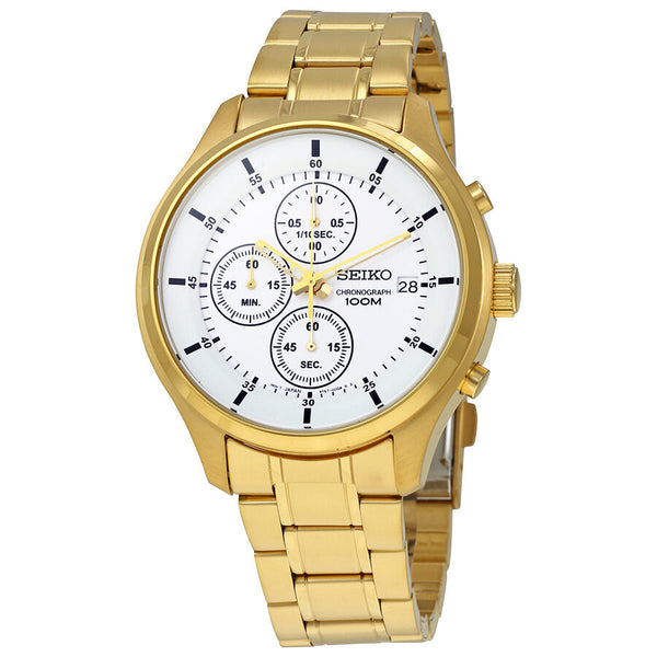 Seiko Chronograph White Dial Men's Watch #SKS544 - Watches of America