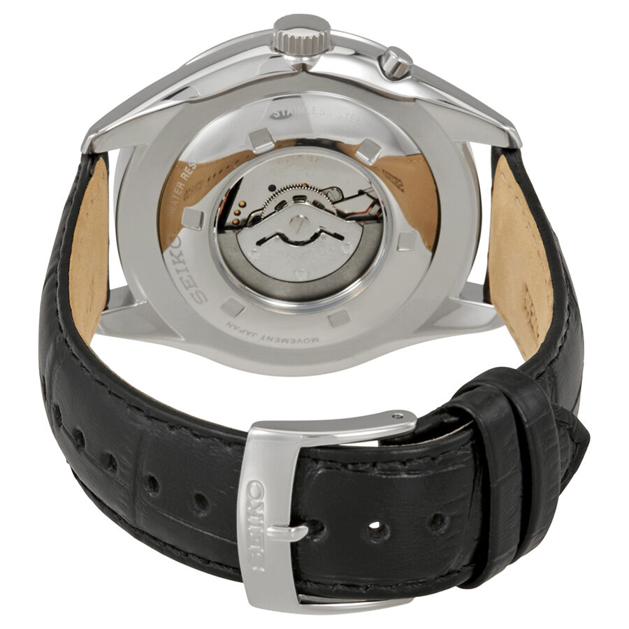 Seiko Kinetic Black Dial Black Leather Men's Watch #SRN045P2 - Watches of America #3