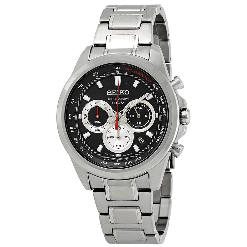 Seiko Chronograph Black Dial Men's Watch #SSB241P1 - Watches of America