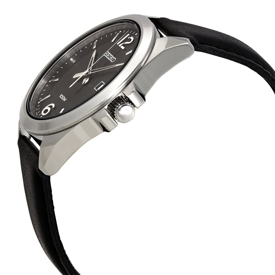 Seiko Neo Classic Black Dial Black Leather Men's Watch #SUR215 - Watches of America #2