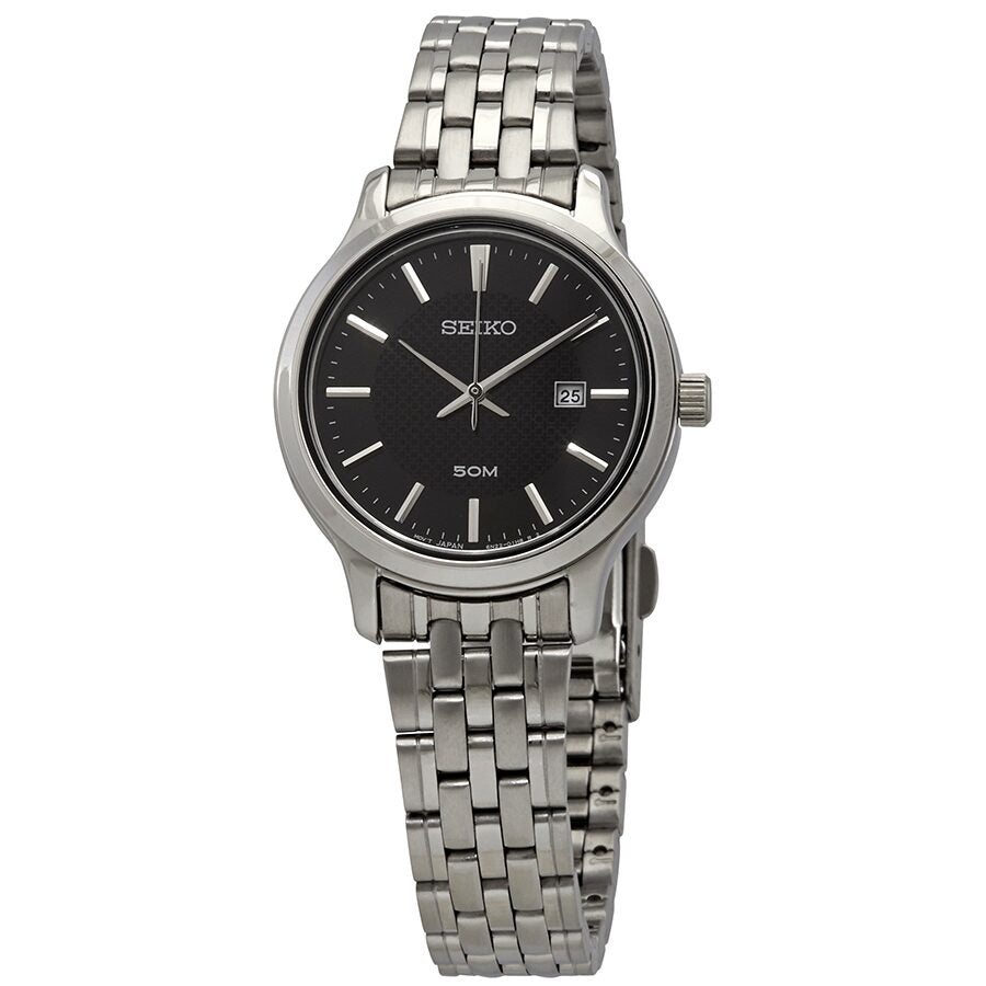 Seiko Neo Classic Quartz Black Dial Ladies Watch #SUR649P1 - Watches of America