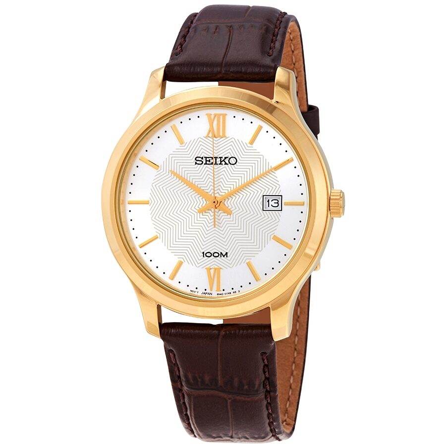 Seiko Neo Classic Quartz White Patterned Dial Men's Watch #SUR298P1 - Watches of America