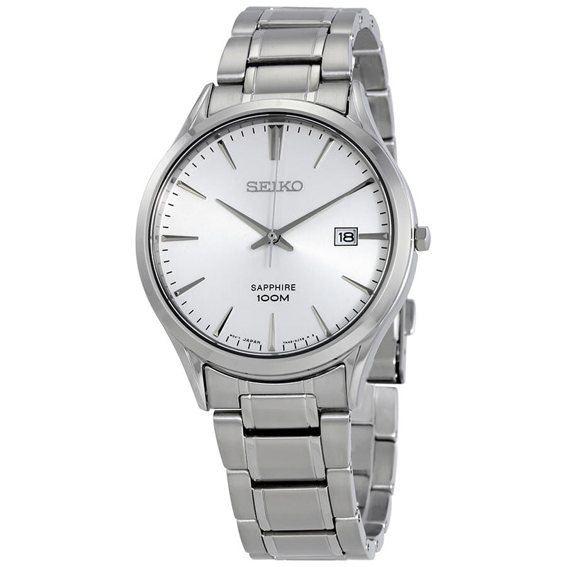 Seiko Neo Classic Silver Dial Stainless Steel Men's Watch #SGEG93 - Watches of America