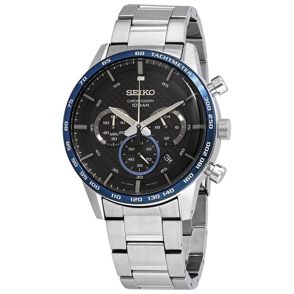 Seiko Neo Sports Chronograph Quartz Black Dial Men's Watch #SSB357 - Watches of America