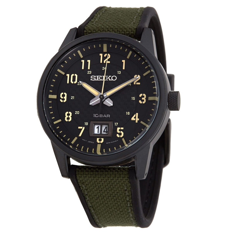 Seiko Quartz Black Dial Men's Watch #SUR325P1 - Watches of America