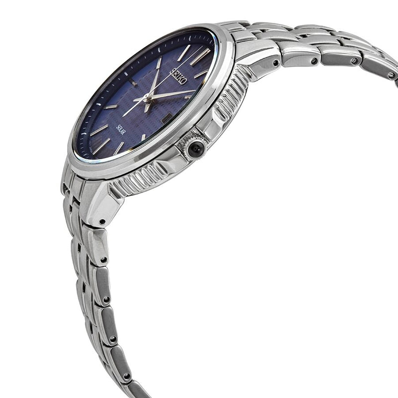 Seiko Solar Quartz Blue Dial Stainless Steel Men's Watch #SNE507 - Watches of America #2