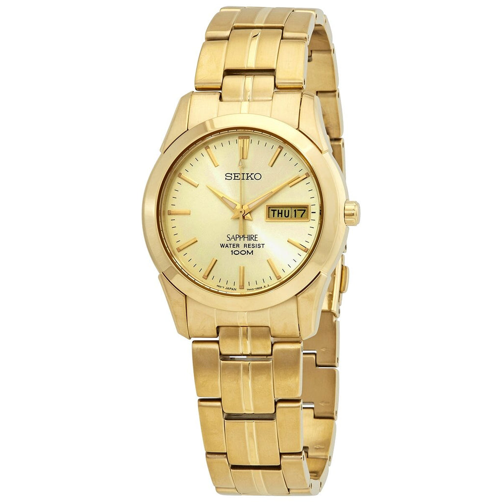 Reloj Seiko Sgeg12 Hombre Dorado Sumergible Acero Garantía