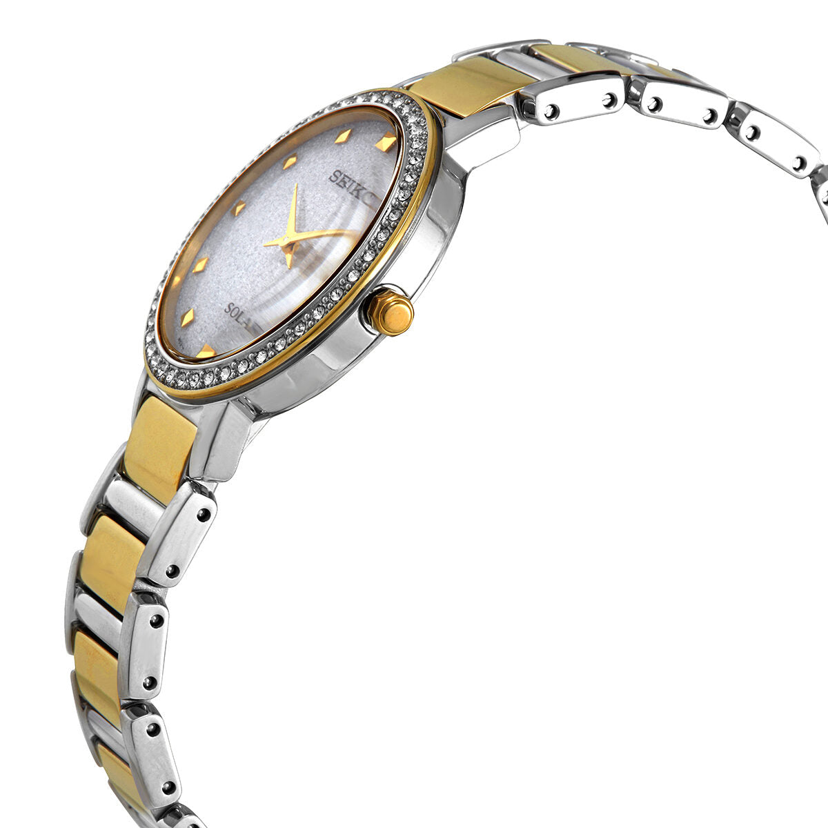 Seiko Quartz Crystal Silver Glitter Dial Ladies Watch SUP434 – Watches of  America