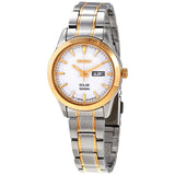 Seiko Quartz White Dial Two-tone Ladies Watch #SUT162P1S - Watches of America