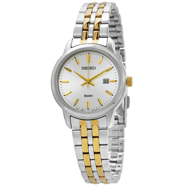 Seiko Quartz White Dial Two-tone Ladies Watch #SUR661P1 - Watches of America