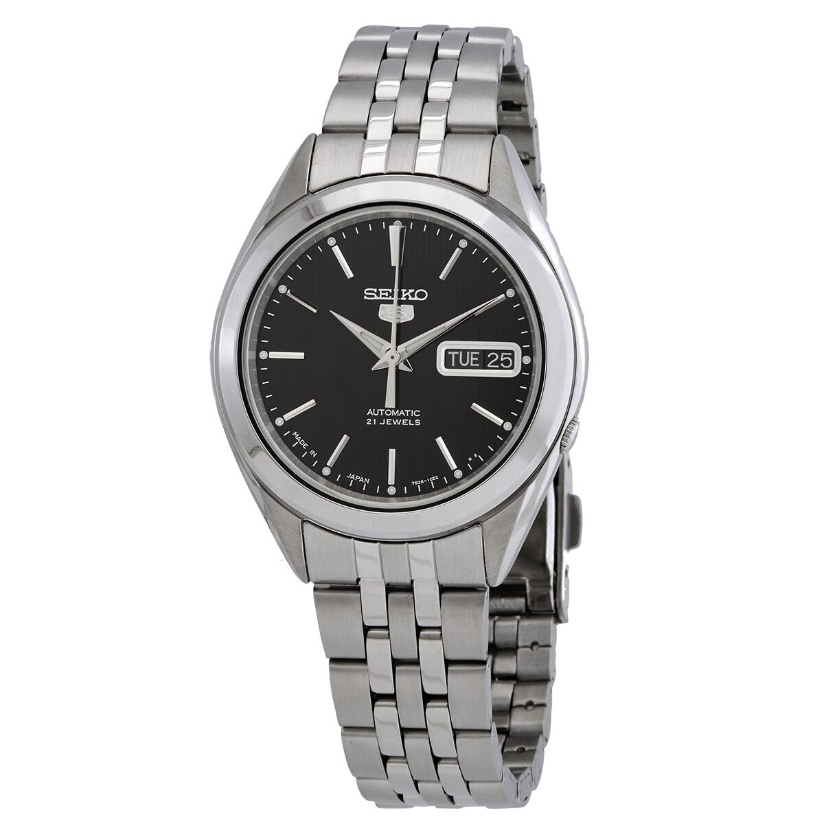 Seiko Seiko 5 Black Dial Stainless Steel Men's Watch #SNKL23J1 - Watches of America