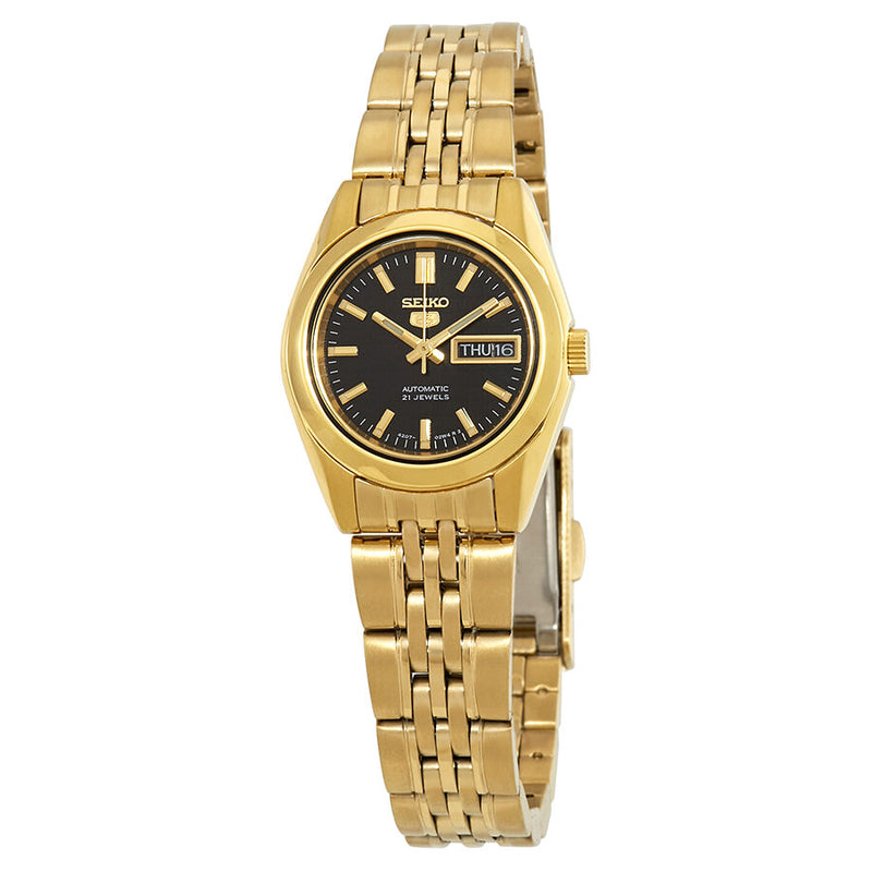 Seiko Series 5 Automatic Black Dial Ladies Watch #SYMA40 - Watches of America