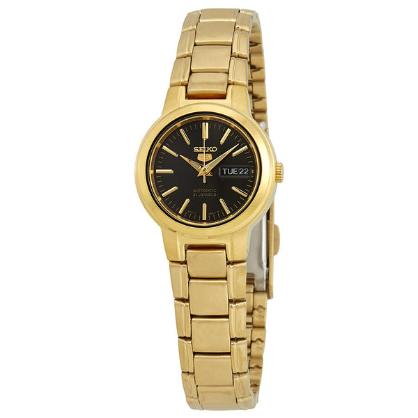 Seiko Series 5 Automatic Black Dial Ladies Watch #SYME48 - Watches of America