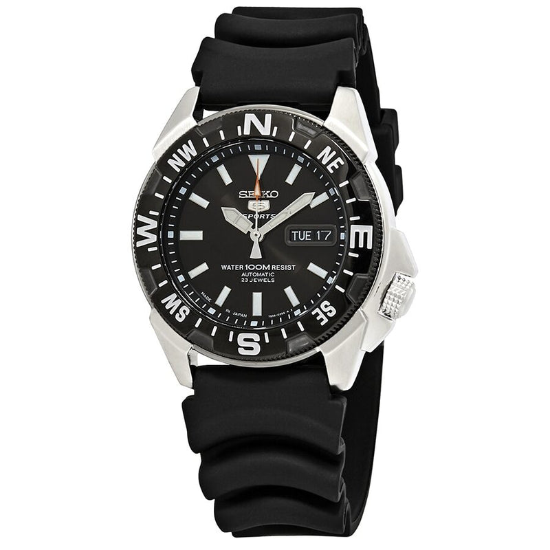 Seiko Series 5 Automatic Black Dial Men's Watch #SNZE81J2 - Watches of America