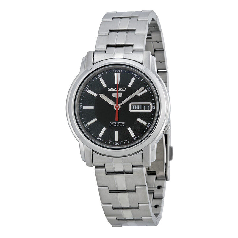 Seiko Series 5 Automatic Black Dial Stainless Steel Watch #SNKL83 - Watches of America