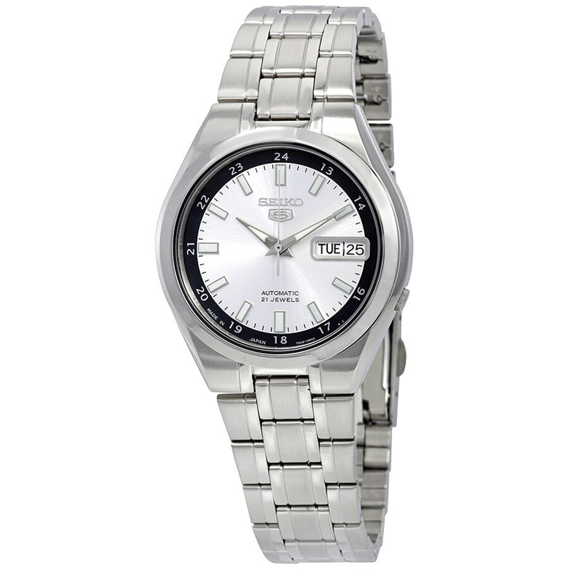 Seiko Series 5 Automatic Date-Day Silver Dial Men's Watch #SNKG19J1 - Watches of America
