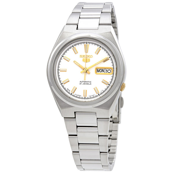 Seiko Series 5 Automatic Date-Day White Dial Men's Watch #SNKC47J1 - Watches of America