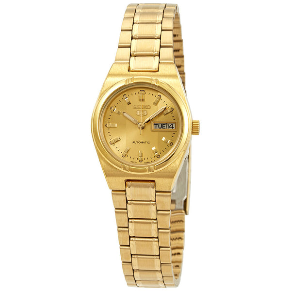 Seiko Series 5 Automatic Gold Dial Ladies Watch #SYM600 - Watches of America