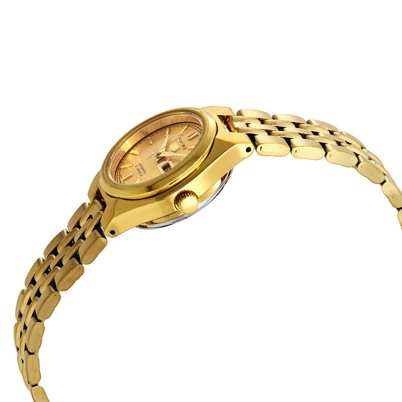 Seiko Series 5 Automatic Gold Dial Ladies Watch #SYMA04 - Watches of America #2