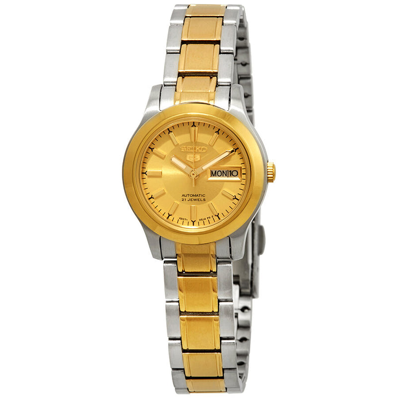 Seiko Series 5 Automatic Gold Dial Ladies Watch #SYMD92 - Watches of America