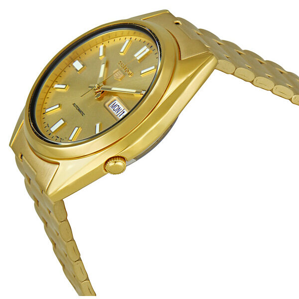 Seiko Series 5 Automatic Gold Dial Yellow Gold-tone Men's Watch #SNXS80 - Watches of America #2