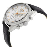 Seiko Chronograph Silver Dial Black Leather Men's Watch #SSB227P1 - Watches of America #2
