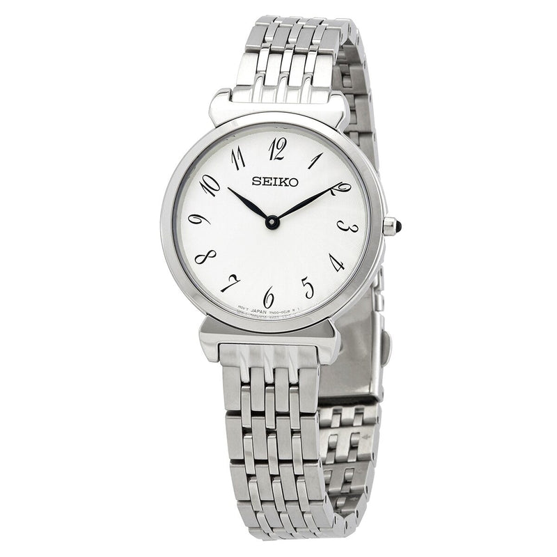 Seiko Silver Patterned Dial Quartz Ladies Watch #SFQ801 - Watches of America