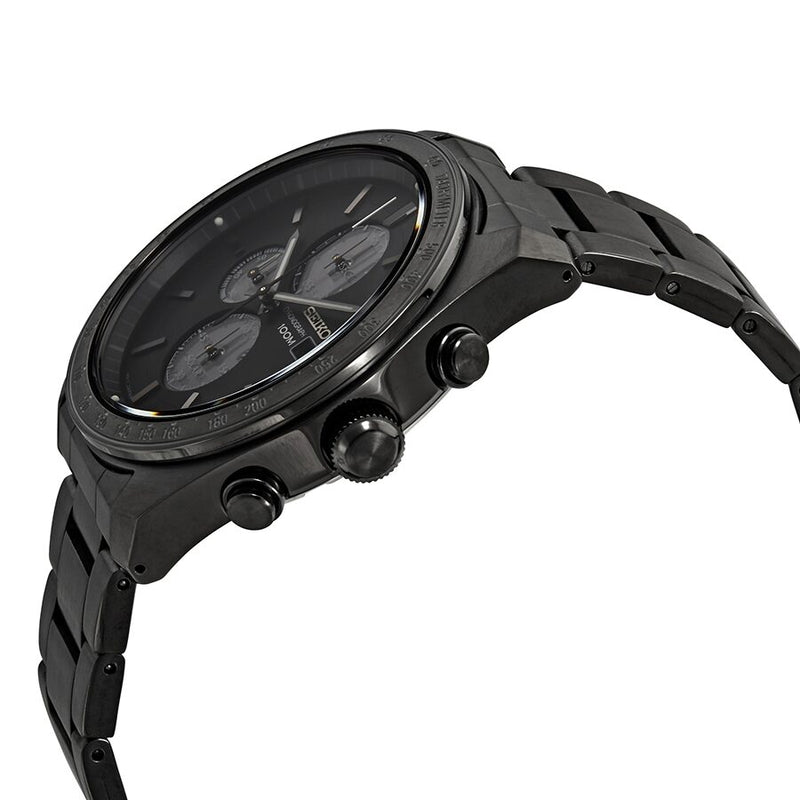 Seiko Solar Chronograph Quartz Black Dial Men's Watch #SSC721 - Watches of America #2