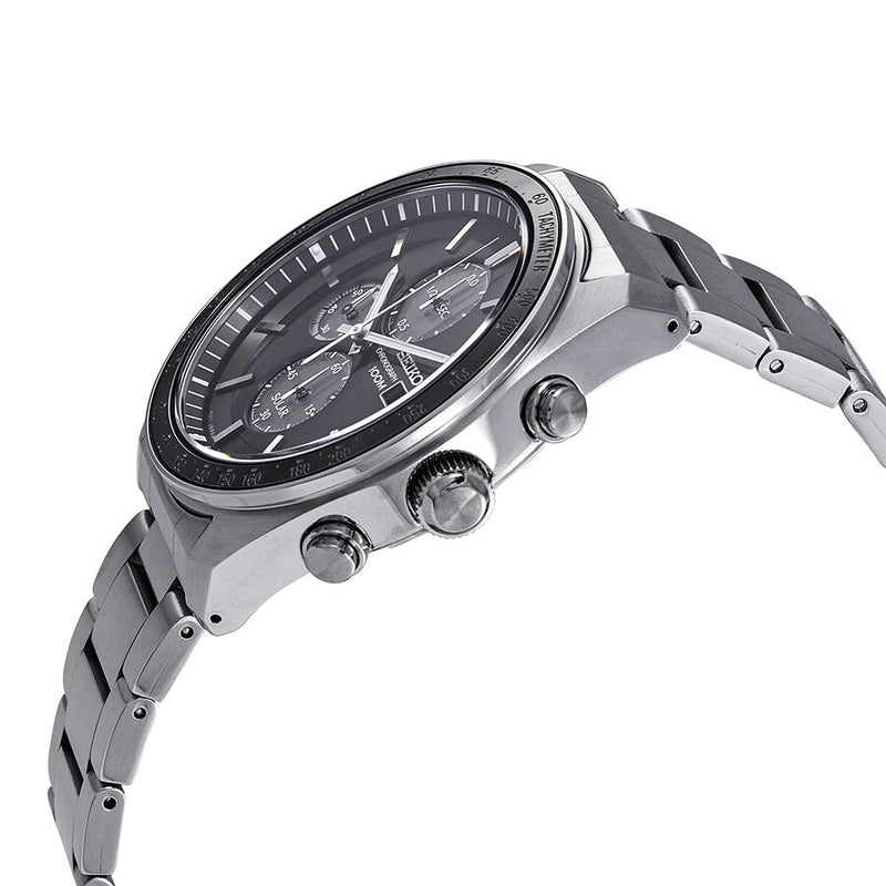 Seiko Solar Chronograph Quartz Grey Dial Men's Watch #SSC715 - Watches of America #2
