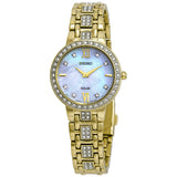 Seiko Solar Crystal White Mother of Pearl Dial Ladies Watch #SUP364 - Watches of America