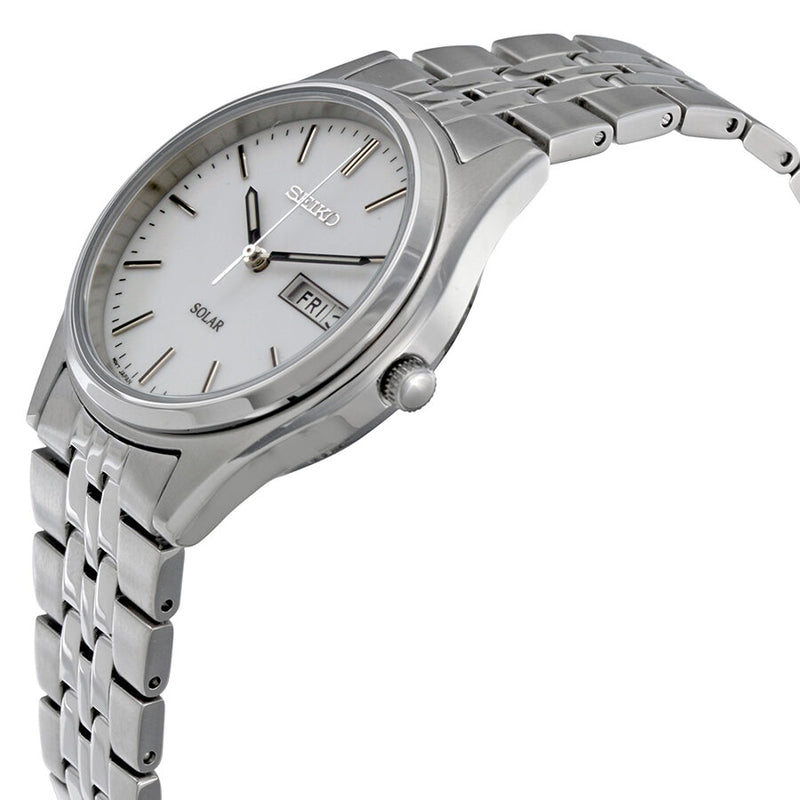 Seiko Solar White Dial Men's Watch #SNE031 - Watches of America #2