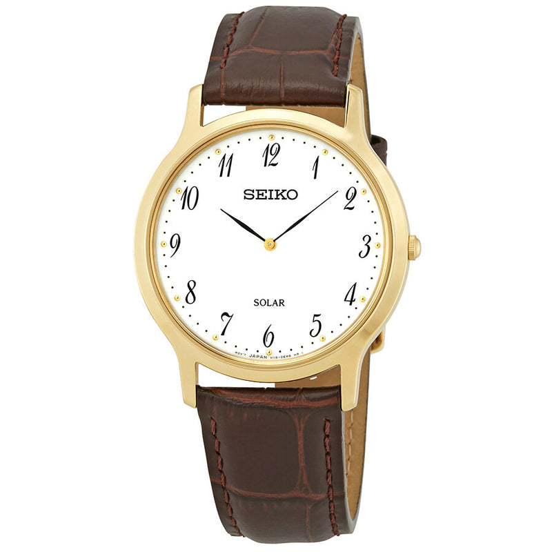 Seiko Solar White Dial Men's Watch #SUP860P1 - Watches of America