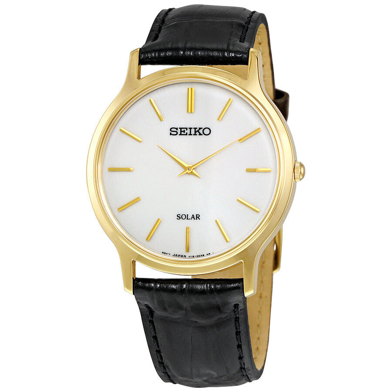 Seiko Solar White Dial Men's Watch #SUP872 - Watches of America