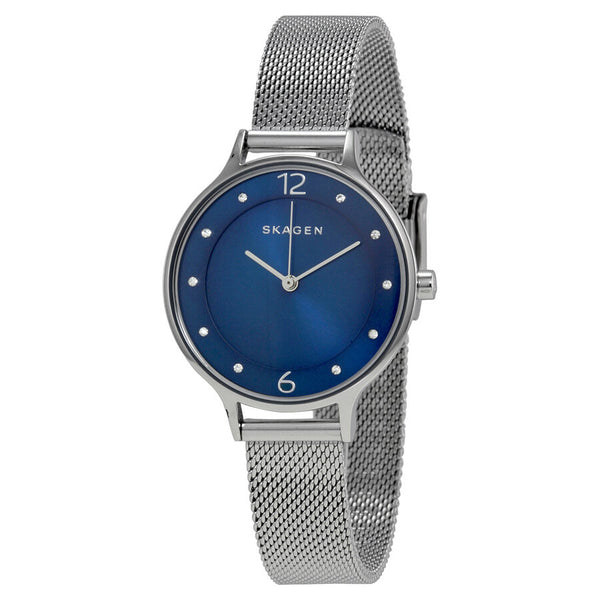 Skagen Anita Blue Dial Stainless Steel Mesh Ladies Watch #SKW2307 - Watches of America