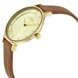 Skagen Anita Champagne Dial Brown Leather Ladies Watch #SKW2147 - Watches of America #2