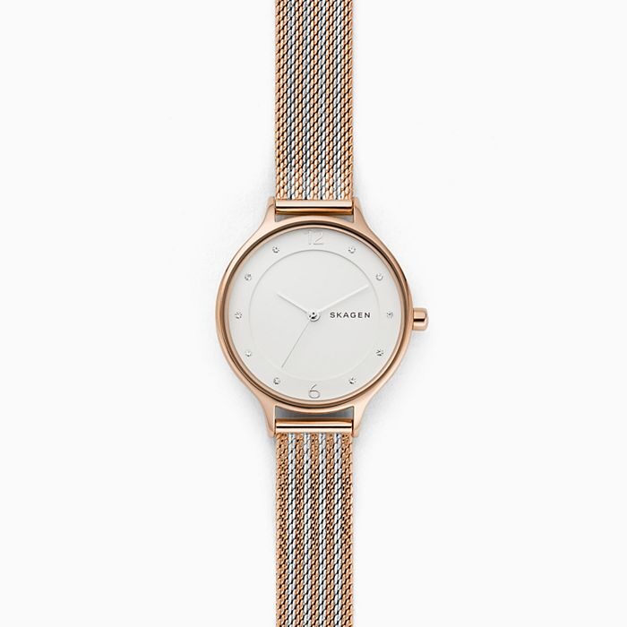 Skagen Anita Quartz Crystal White Dial Ladies Watch #SKW2749 - Watches of America