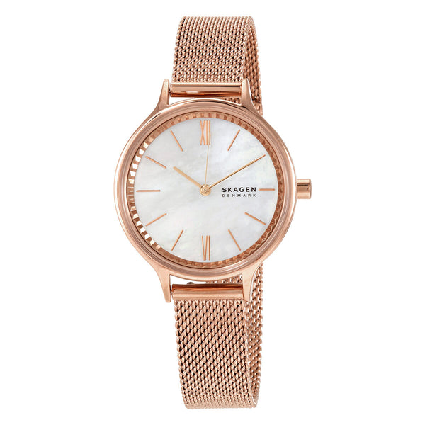 Skagen Anita Quartz Mother of Pearl Dial Ladies Watch #SKW2865 - Watches of America