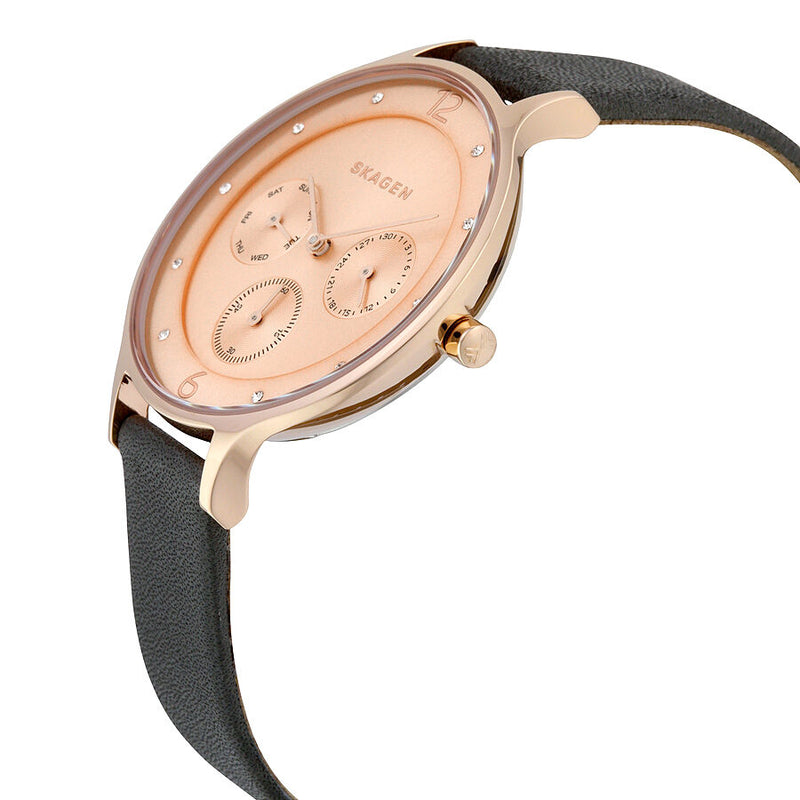 Skagen Anita Rose Dial Grey Leather Ladies Watch SKW2392 - Watches of America #2