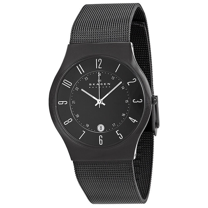 Skagen Black Dial Titanium Stainless Steel Mesh Men's Watch 233XLTMB - Watches of America