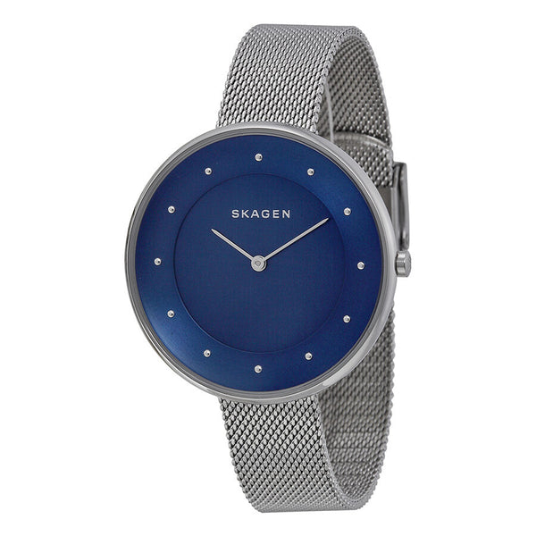 Skagen Blue Dial Stainless Steel Mesh Ladies Watch SKW2293 - Watches of America