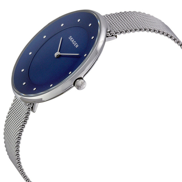 Skagen Blue Dial Stainless Steel Mesh Ladies Watch SKW2293 - Watches of America #2